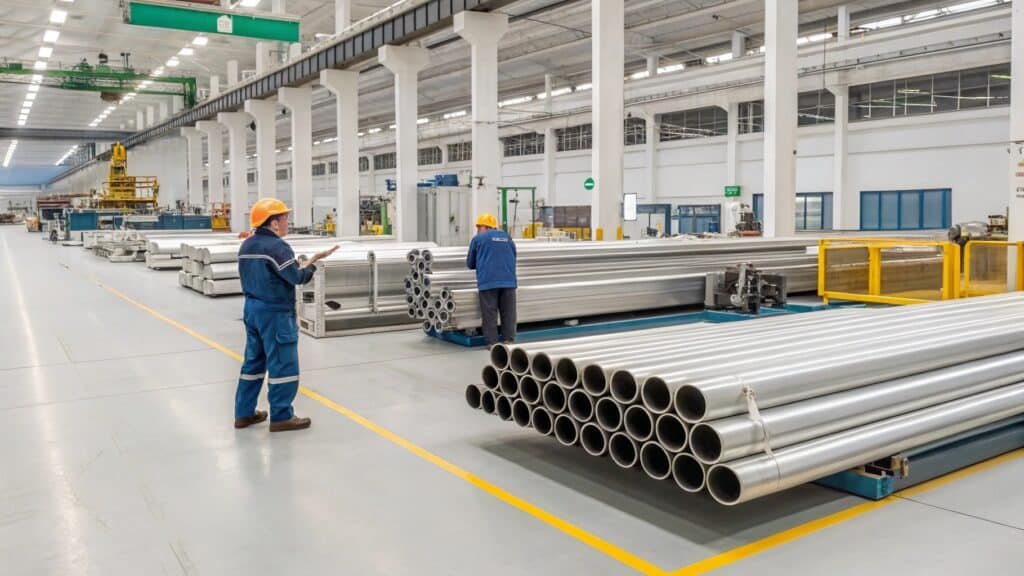 A graphic illustrating the bending process for aluminum tubes, showing ideal bend radii for different alloys.